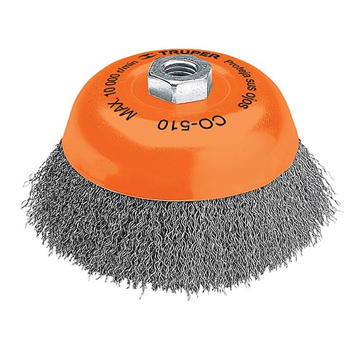Cepillo Copa Rizado 4"x5/8" P/Amoladora
