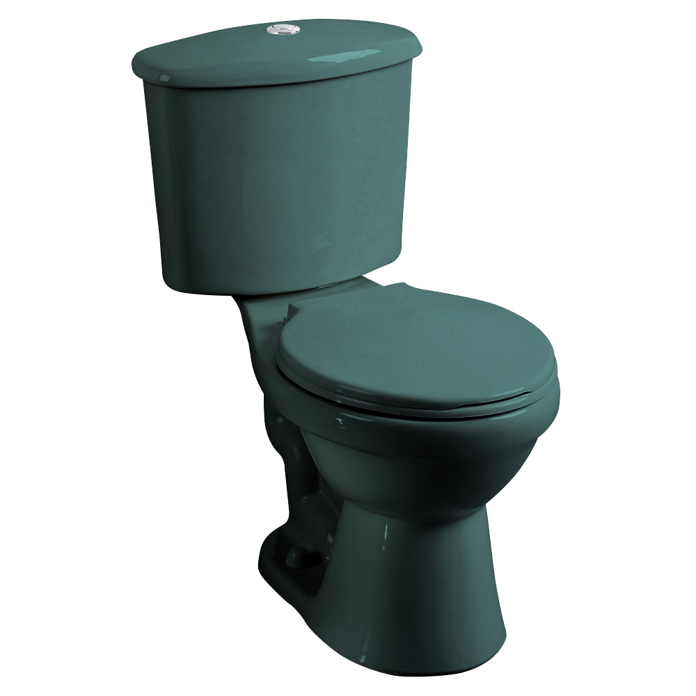 Juego Inodoro Verde Intenso C Pedestal