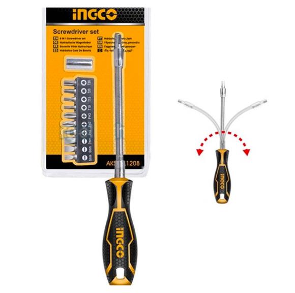 DESTORNILLADOR INTERCAMBIABLE FLEXIBLE 10 EN 1 INGCO