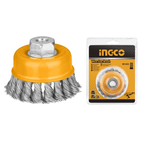GRATA COPA TRENZADA 3" X 5/8" INGCO