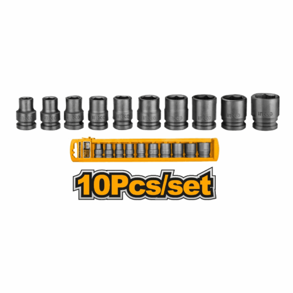 JUEGO DE DADO DE IMPACTO 1/2"- 10-12-13-14-15-17-19-21-22-24 (10 PCS)